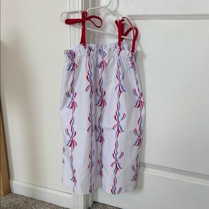 The Beaufort Bonnet Company White Dress with Red and Blue Accents